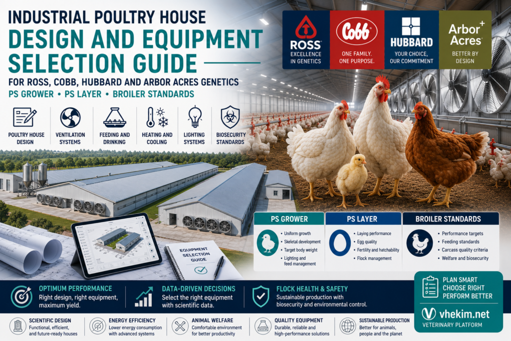 Industrial Poultry House Design and Equipment Selection Guide: PS Rearing, PS Production, and Broiler Standards Across Ross, Cobb, Hubbard, and Arbor Acres Genetics