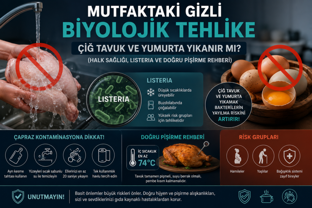 Mutfaktaki Gizli Biyolojik Tehlike: Çiğ Tavuk ve Yumurta Yıkanır mı? (Halk Sağlığı ve Doğru Pişirme Rehberi)