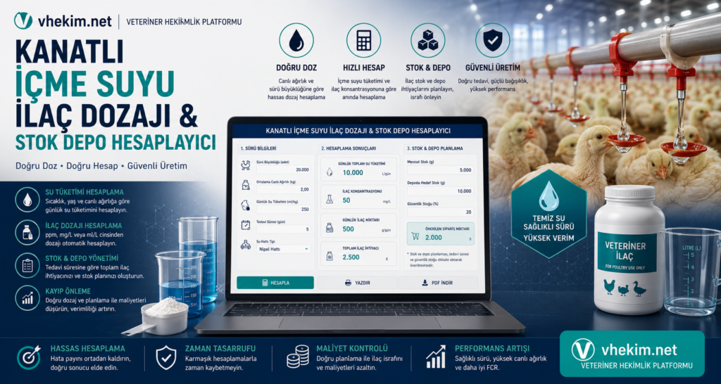 Kanatlı İçme Suyu İlaç Dozajı & Stok Depo Hesaplayıcı