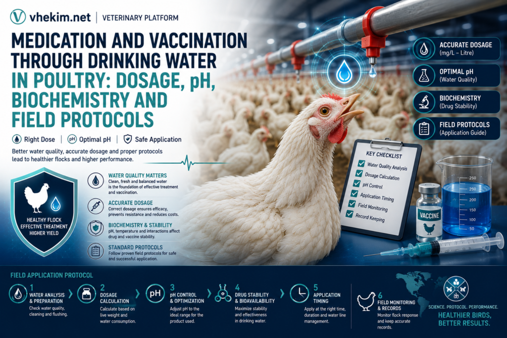 Medication and Vaccination via Drinking Water in Poultry: Dosage, pH, Biochemistry, and Field Protocols