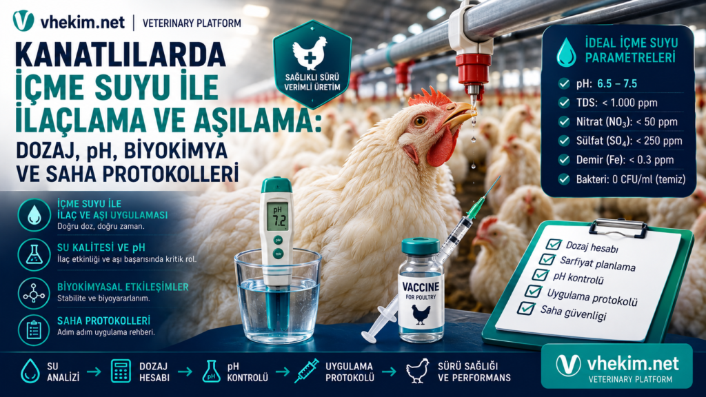 Kanatlılarda İçme Suyu İle İlaçlama ve Aşılama: Dozaj, pH, Biyokimya ve Saha Protokolleri